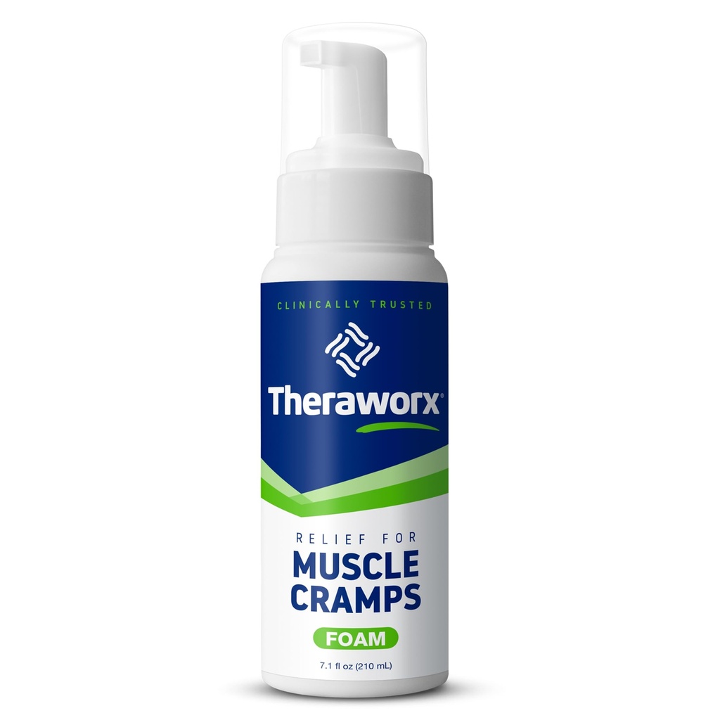 Theraworx Relief for Muscle Cramps Foam-Acting Skurcz mięśni, Ból nóg z siarczanem magnezu - 7.1 oz - 1 Hrabia