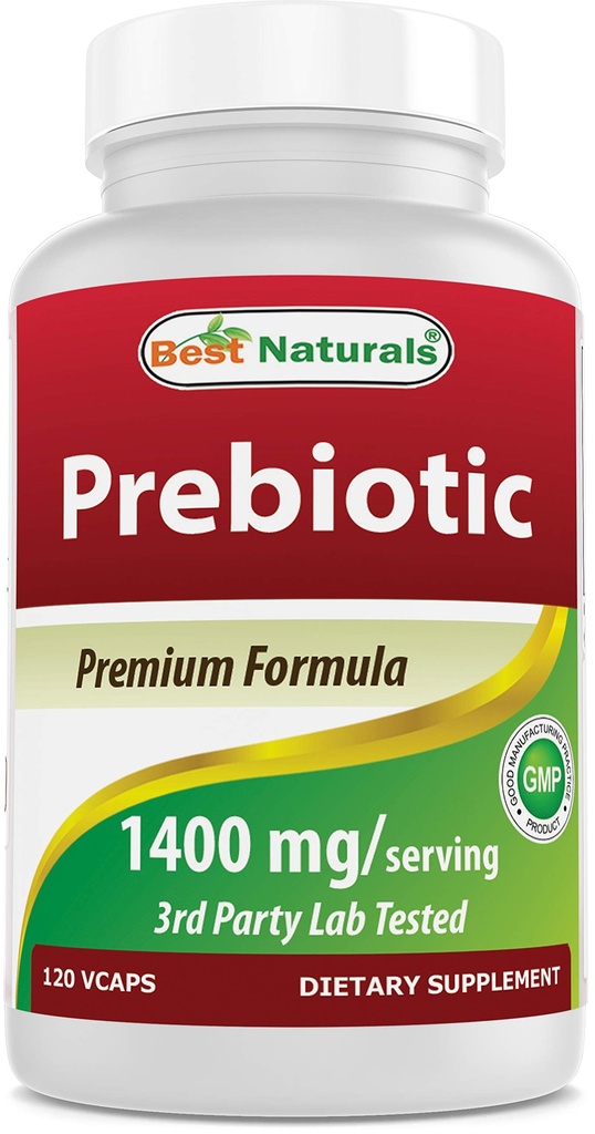 Najlepsze Naturals Prebiotyki Fiber XOS (Xylo Oligosaccharide) 1400mg Podawanie 120 kapsułek Veg
