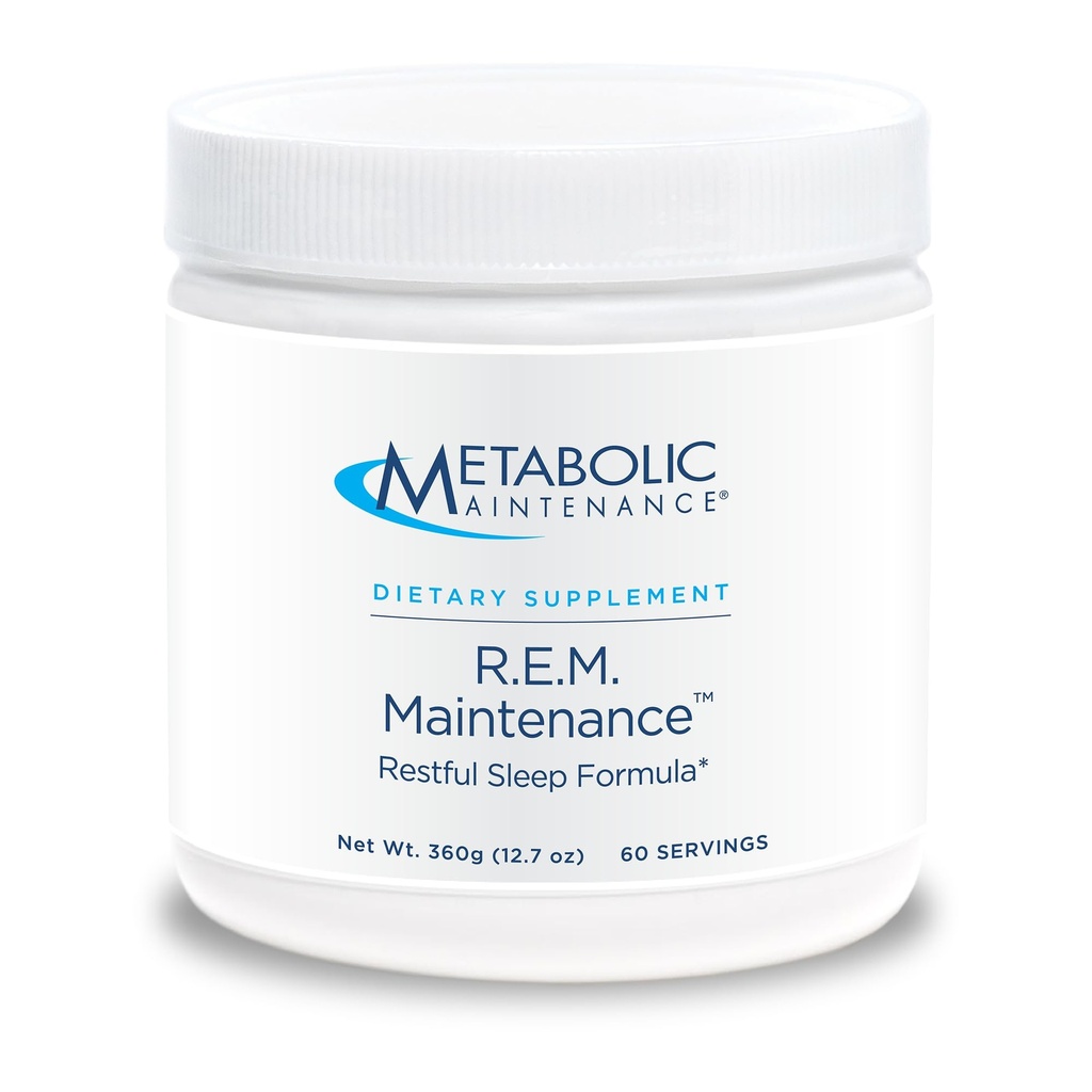 Konserwacja Metabolic R.E.M. Proszek do konserwacji - Natural Relaxation Supplement Supplement with Magnezu, Melatonina, 5- HTP + Potasu - Easy Drink Add- in, No Fillers (366g / 60 Servings)