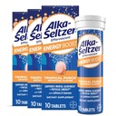 Alka-Seltzer Energy Boost: Kofeina & Guarana, Witaminy B, Wspiera mentalną alertywność i energię fizyczną, Daily Energy Supplement, Fizzy Tablets, Sugar- Free, Lekki Tropical Punch Flavor, 30ct