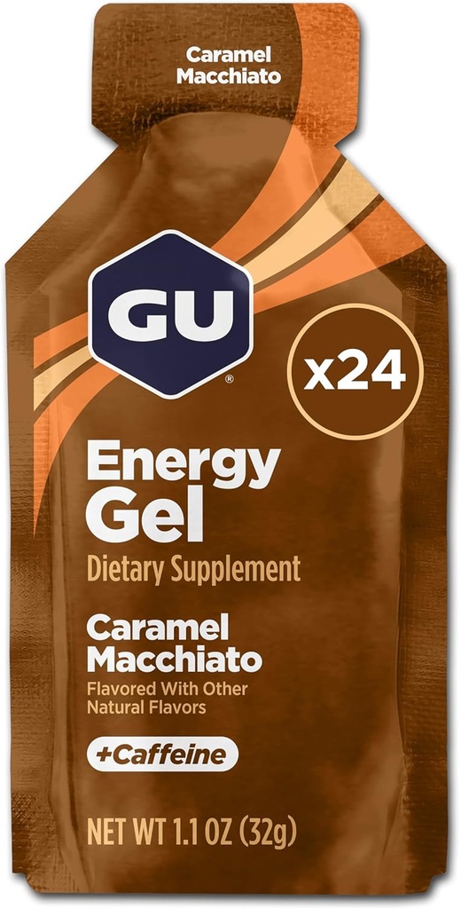 GU Energy Original Sports Nutrition Energy żel, Karmel Macchiato, 24 Count Box