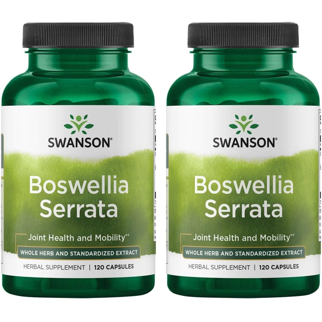 Swanson Boswellia Serrata - Whole Herb & Standaryzed Extract 120 Caps (2 Pack)