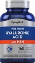 Piping Rock Hyaluronic Acid Supplement Equipment 124; 100mg Equipment 124; 160 Kapsułek Equipment 124; with MSM for Women and Men Equipment 124; Non-GMO, Gluten Free