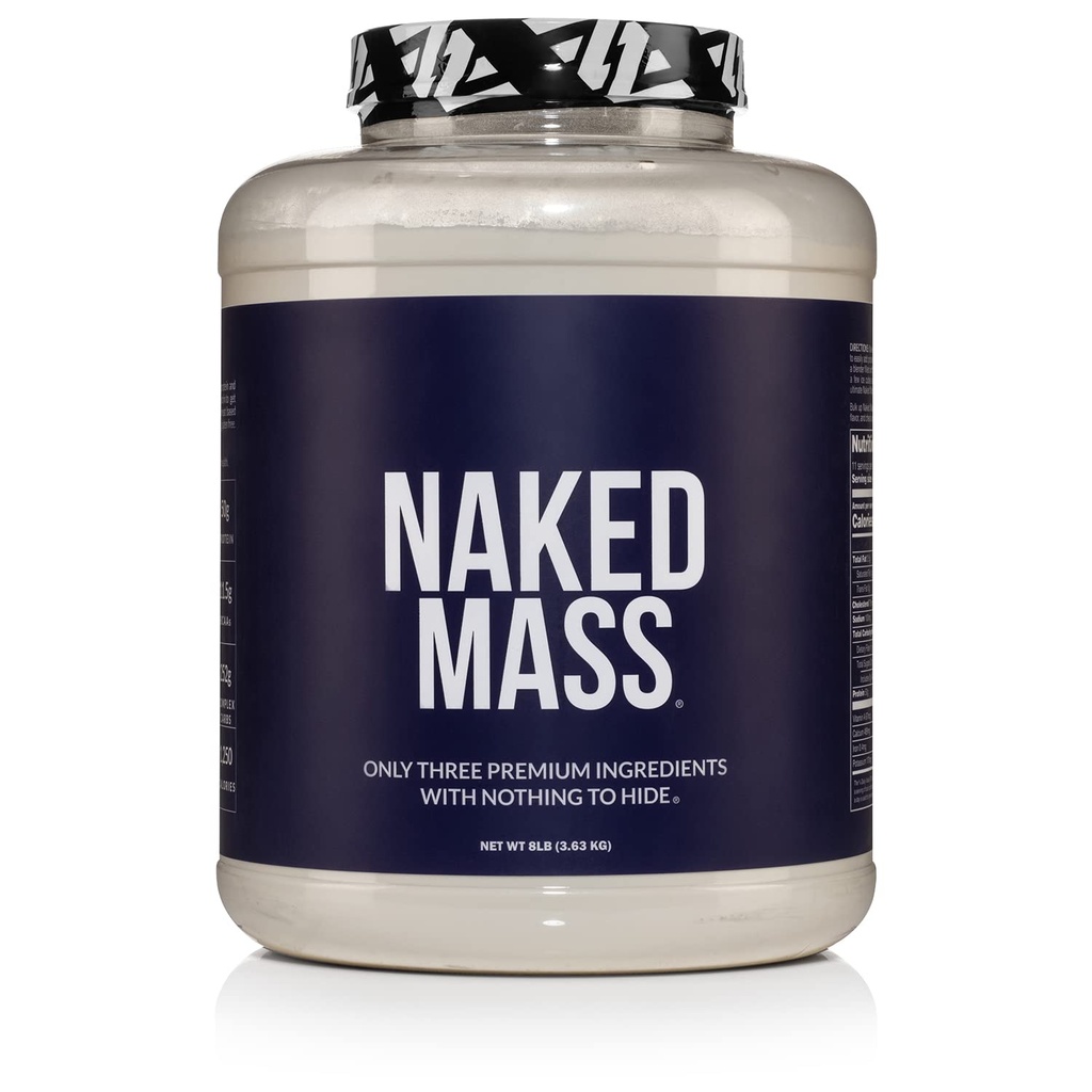 Naked Mass - Natural Weight Gainer Protein Powder - 8 LB luzem, GMO Free, Gluten Free & Soy Free. Brak sztucznych składników - 1,250 Calories per Serving