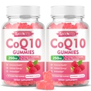 Bezcukrowe Gumiaki CoQ10 250mg, Suplementy Koenzym Q10 Plus Omega-3, Witamina B6 i cynk, Wysoka Absorpcja CoQ10 Suplement do Wspomagania Energetyki Komórkowej i Przeciwutleniacza, Smak Malina, Wegan 120Cts