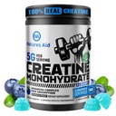 Nature Aid NSF Certified Creatine Gummy 5g - Jednowodziankowe Gummies - Wstępny trening energii i wsparcia wzrostu mięśni dla mężczyzn i kobiet 124; Blueberry Electrolyte Gummies (135 Count)