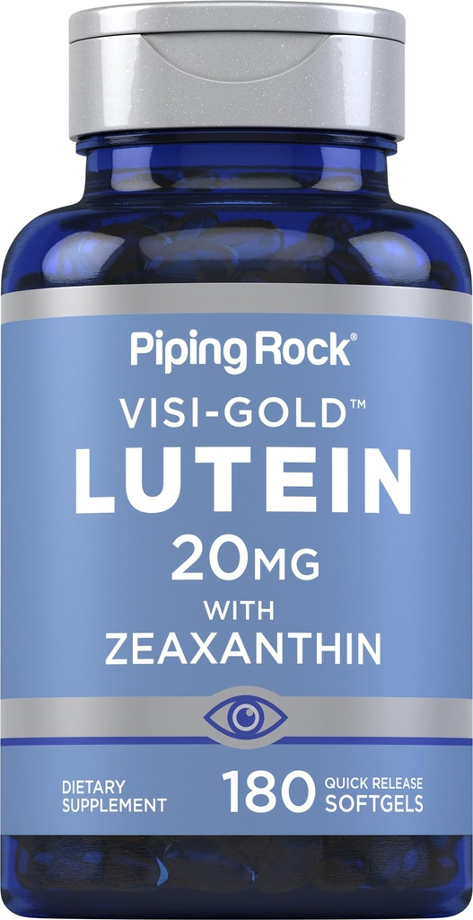 Piping Rock Lutein i Zeaxanthin Supplement Equipment 124; 20mg Equipment 124; 180 Softgels Equipment 124; from Marigold Extract Equipment 124; Non- GMO, Gluten Free