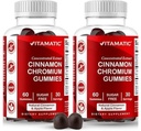 Witamatic Sugar-Free Gummies Chrom z Ceylon Cynamon - 2000 mg ekwiwalent per Serving (z ekstraktu 83 mg) - Non-GMO, Gluten- Free - 60 Wegańskie Gummies - 2 Pack