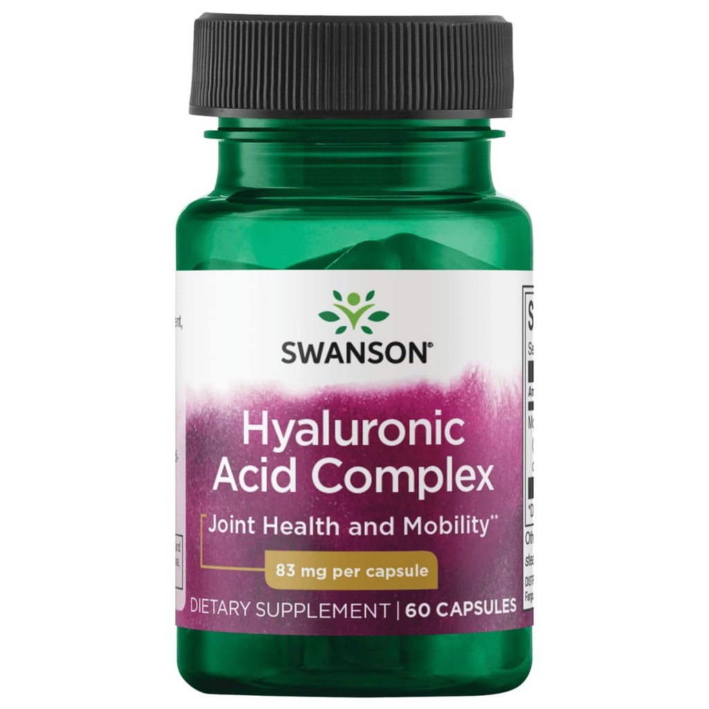 Swanson Wysoka moc Hyal- Joint Hyaluronic Acid Complex 83 Miligramy 60 Kapsułki