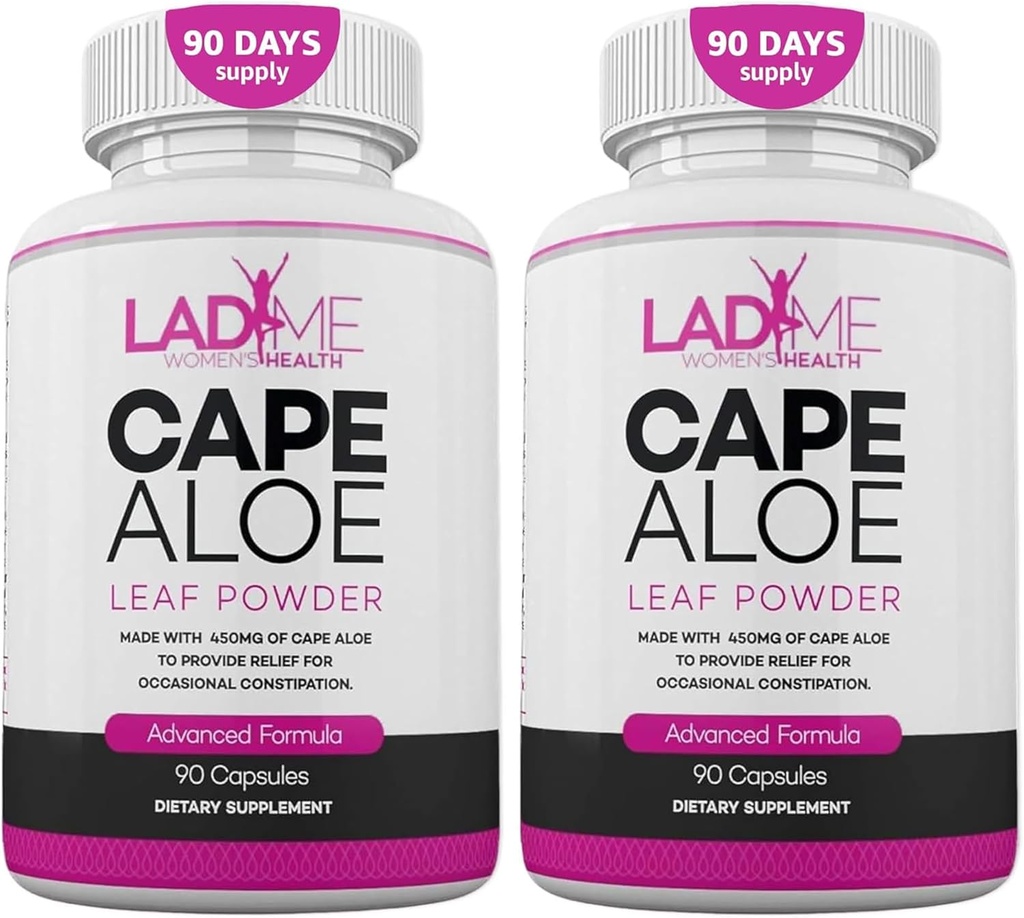Czysty przylądek Aloe Laxative ziołowy do zaparcia Ulgi Zdrowe jelita Ruch naturalny Colon Cleanse & Detox Dietetyczny Suplement przeznaczony dla kobiet przez Ladyme 180 Kapsułki