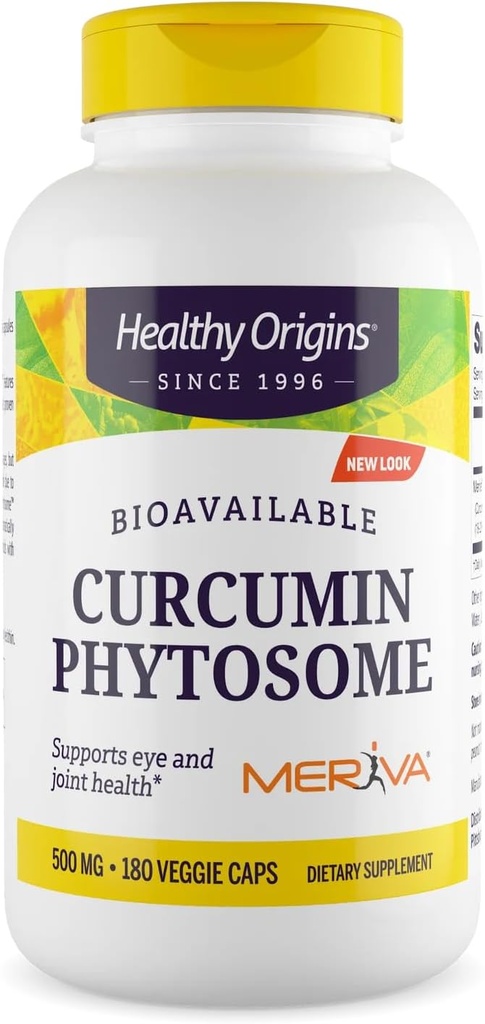 Healthy Origins Curcumin Phytosome (Featuring Meriva SF) 500 mg, Supports Health in Joints & Eyes, Non-GMO, Vegan, 180 Veggie Capsules