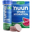 Nuun Sport Electrolyte Tablets z magnezu, Wapń, Potas, Chlorek i Sód, Gluten Free & Wegan, Arbuz, 4 Pack (40 Służenie ogółem)