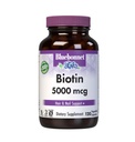 Bluebonnet Nutrition Biotin 5000 mcg, Support Hair & Nail *, Non-GMO, Wegan, Kosher Certified, Gluten- Free, Soy- Free, Dairy-Free, 120 Kapsułki roślinne, 120 Słupki