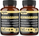 2 Opakowania 60 Kapsułek - 8050mg Ashwagandha Extract Supplement - 7in1 z kozieradką, maką, kurkumą, Rhodiolą, Ginger & Black Pepper - Spirit, Immune & Energy Support - 4 Miesiące Dostawy