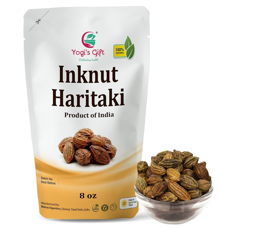 Haritaki / Inknut for Dark Circles 124; 8 unce (227 Grams) 124; 100% naturalnie suszone całe zioła 124; Terminalia chebula 124; by Yogi 's Gift ®