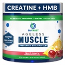 BioTrust Ageless Muscle Builder - Kreatywny proszek HMB z witaminą D3 & Betaine - Build & Reserve Natural Declining Muscle Mass & Force - Fruit Punch, 30 Służenia