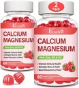 Calcium Magnesium Zinc Gummies with Vitamin D3 & K2, High Absorption Magnesium Glycinate Potassium for Immune and Calm Mood, Raspberry Flavor 120 Gummies