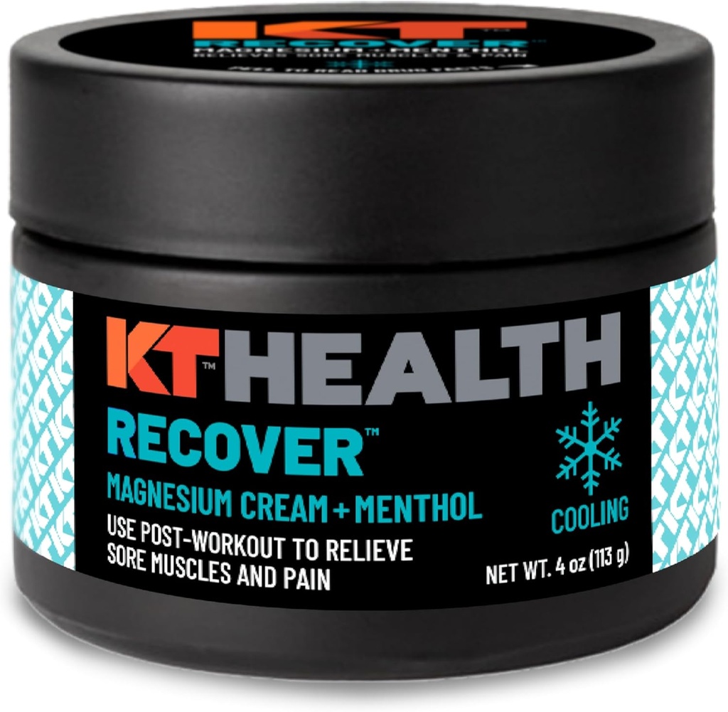 KT Health, Magnezu Cream, Recover - Chłodzenie i łagodzi mięśnie i bóle stawów - Użyj po treningu, aby zmniejszyć bolesność