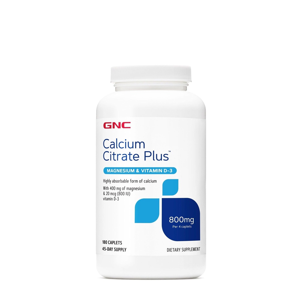 GNC Wapnia Citrate Plus suplement 800mg, Wspiera zdrowie kości, 45 Służenie