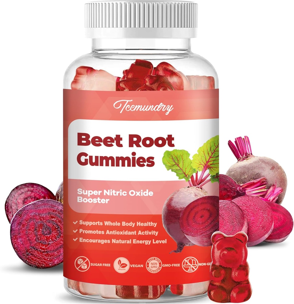 Gumki korzenne bez cukru - Wspiera energię i zdrowie całego ciała - 1500mg Gummies korzeniowe buraków dla kobiet (60 hrabiego)