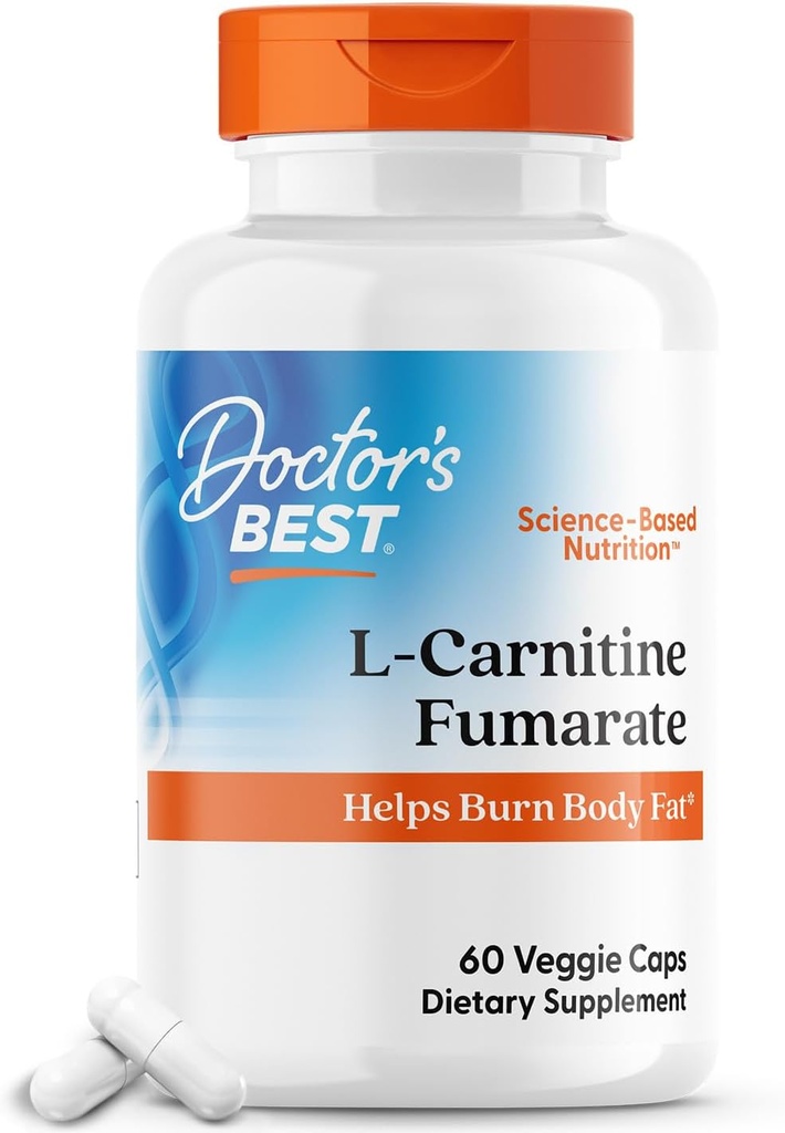 Lekarze BEST L- Carnitine Fumaran, Pomaga spalić ciało tłuszczu, Non-GMO, Gluten Free, Soy Free, Wegan 60 Veggie Czapki