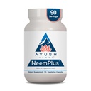Ayush Herbs Neem Plus - Żywność Zdrowie dla Kobiet i Mężczyzn, Gut Support Supplement for Stomach & Skin Health, Immune Support - 90 Kapsułki wegetariańskie (1 Hrabia)