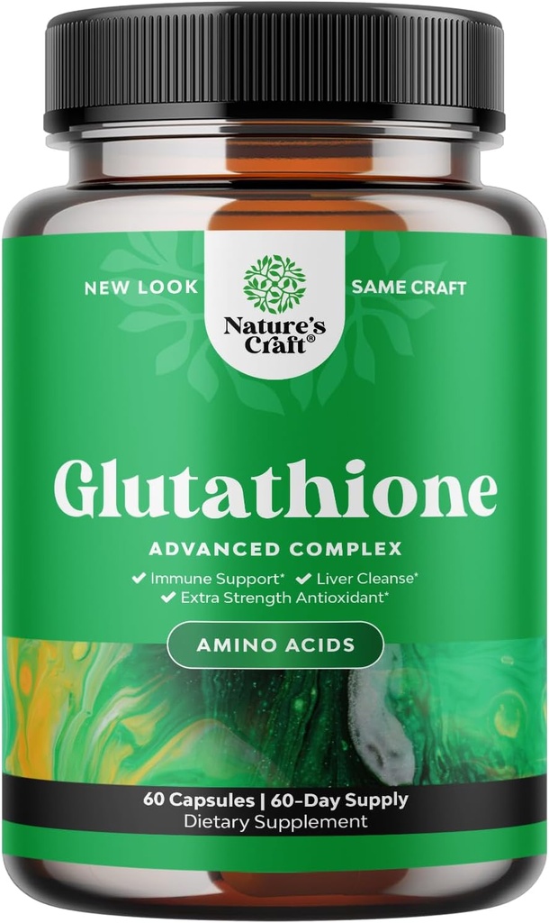 Skin Brightening Glutathione Suplement z mlekiem Thistle 1000mg - Glutathione wybielanie skóry Kapsułki z kwasem lipoicznym alfa do pielęgnacji wątroby, Wsparcie energetyczne i immunologiczne - dla mężczyzn i kobiet - 60