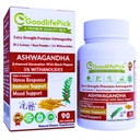 Premium Ashwagandha Kapsułki z Black Pepper. Potężny 5% Wthanolides z Ashwagandha Proszek & 20: 1 Wyciąg 90 ct. Natural NonGMO NO Rice Proszek NO Filler