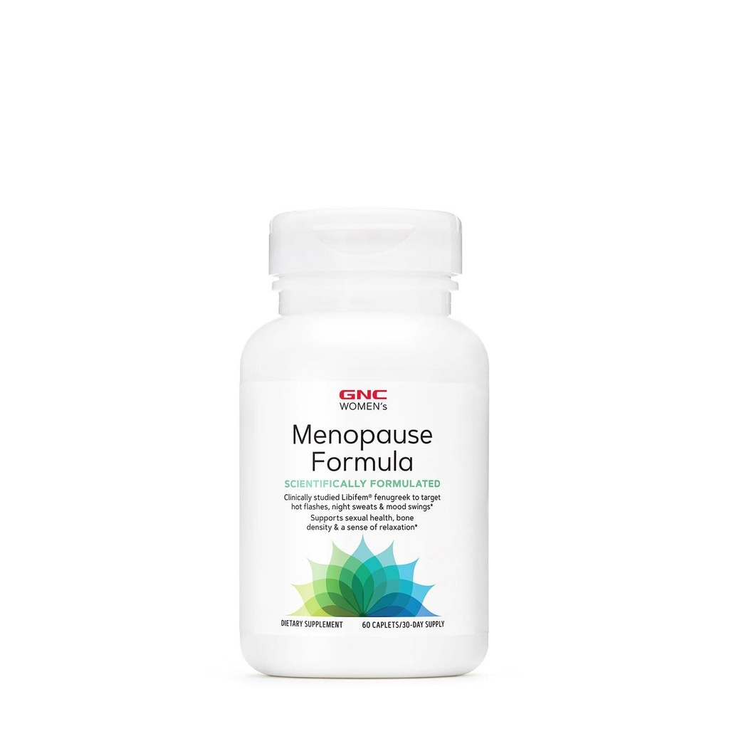 GNC Women 's Menopauza Formuła - 60 Kapsułki (30- Day Supply) 124; Gluten- Free, Brak sztucznych aromatów / kolorów 124; Wspiera gęstość kości i relaks 124; Cele Hot Flashs, Nocne poty, Mood Swings