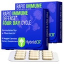 HybridCR Rapid Immune Supplement Supplement - 4 Day Immunity Supplement - Immune Defense Booster z Echinacea, Ginseng, Andrographis, Cynk, Selenium - Wsparcie dla systemu rozmiarów podróży - 24 Czapki, 2 opakowania dawki