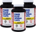Yerba Prima Fiber Plus Kapsułki Senna, 180 Count (3 Pack) - Delikatna nocna ulga, USA Made, Non-GMO, Gluten- Free