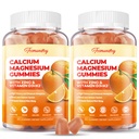 Magnezu wapniowego Gummie cynku z witaminą D3 & K2 - Wysoka absorpcja Magnezu Glicynian 400mg - Suplement wapnia bez cukru - Wsparcie Nerve Muscle Mood & Immunitet - dla dorosłych Mężczyźni Kobiety Dzieci