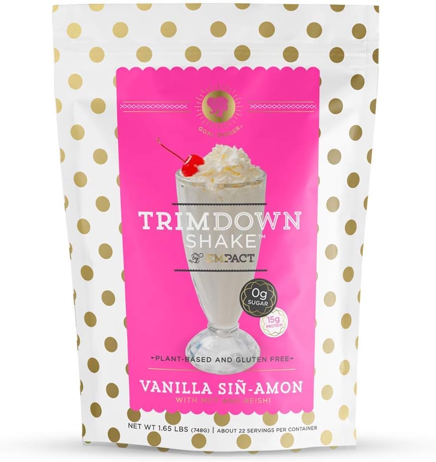 Empact Trimdown Shake - Wanilia Cynamon - Wegański proszek białkowy, Zero cukru, Keto Friendly, Gluten Free, Nie nabiał, Soy Free, Laktoza Free, Nie-GMO 1.65 Funt
