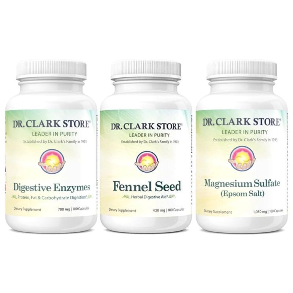 Dr Clark Store Flat Tummy & Debloating Kit - Natural Digestive Support for Bloating Relief, Flat Stomach & Ulepszony Gut Health