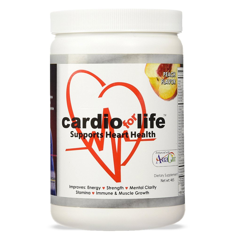 Cardio for Life L- Arginine Proszek 16oz - Naturalny dodatek tlenku azotu Kardiologiczny Zwiększenie energii - brzoskwinia