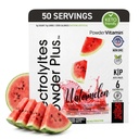 Electrolytes Powder Plus (50 Servings), 0 Calorie Keto, 0 Cukier, No Maltodekstryna, 1000mg potasu, 120mg wapnia, 120mg magnezu, Proszek nawadniający (50 Servings, Arbuz)