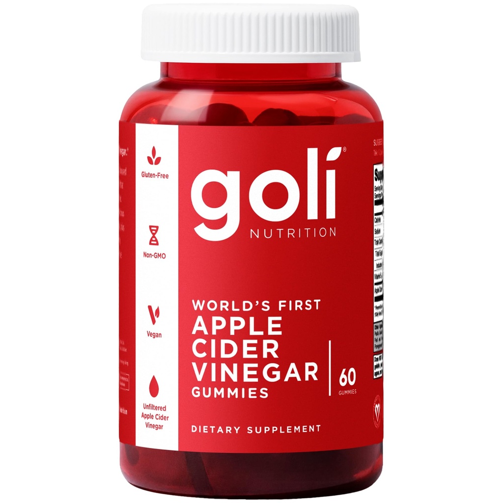 Goli Jabłko Cydr Gummy Witaminy - 60 Hrabia - Witamina B12, Żelatyna wolna, Gluten- Free, Wegan & Non-GMO