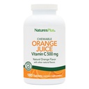 NaturesPlus Sok pomarańczowy Witamina C 500 mg - 180 Tabletki do rozgryzania i żucia, Opakowanie 2 - Promotes Optymalne zdrowie immunologiczne - Delikatnie na swoich żołądkach - Wegan, Gluten Free - 360 Razem Sługi