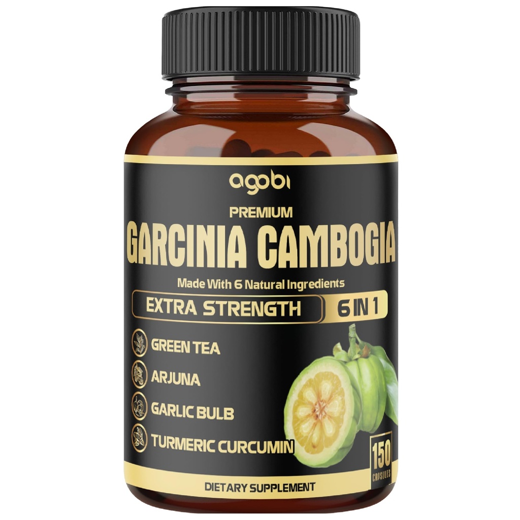 Premium Garcinia Cambogia Kapsułki z zielonej herbaty, Arjuna, Czosnek, Turmeric, czarny pieprz - Body Health & Immunous Supplement - 1 Pack 150 Czapki na 5 Miesiące