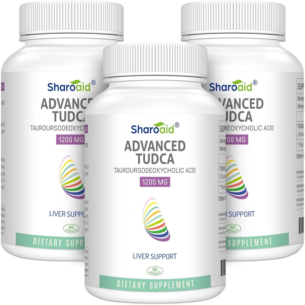 TUDCA Liver Support Supplements 1200 mg- Trzecia Strona Tested- Wysoka wytrzymałości- Bile Salts dla detox wątroby Cleanse- 180 Vegan kapsułki dla wątroby, Nerki, pęcherzyk żółciowy Zdrowie