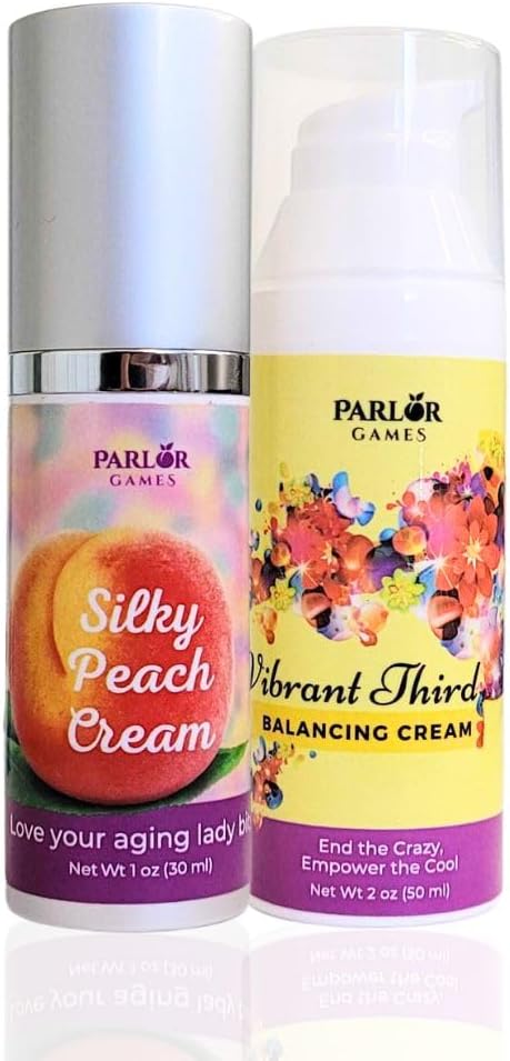 Menopause Rebalancing Bundle: Silky Peach Estriol Cream & Vibrant Third Progesterone Cream for Women. Bioidentical Estrogen & Progesterone for Hot Flashes, Vaginal Dryness, Sleep Issues & Brain Fog