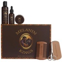Melanin Kings Beard Grooming Kit for Men - Figury z starożytnych afrykańskich naturalnych składników 124; Mycie brody, olej, balsam, szczotka, grzebień, nożyce dociskowe