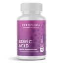 Seroflora Kwas borowy Poduszki pochwowe - Promotuje pH pochwy Równowaga i Kontrola zapachu z USP Medyczny stopień drobny proszek, Łatwy rozpuścić, Made in USA -600 mg 60 Count