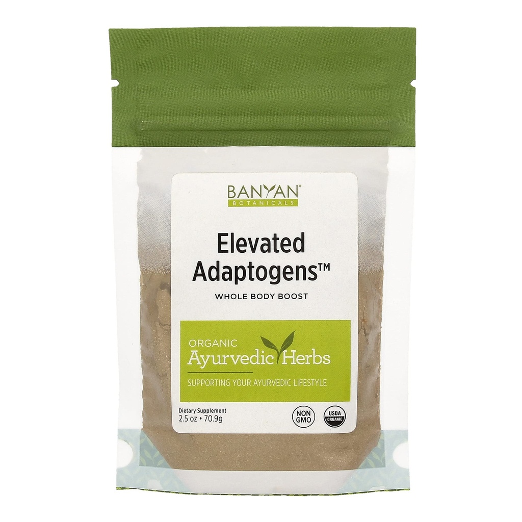 Banyan Botanicals Podwyższone Adaptatogeny - Organic Superfood Powder with Moringa, Ashwagandha & Tulsi - Caffeine- Free Superfood Blend for Herbal Stress Relief * - 2.5oz - Non GMO Sustainable Sourced Vegan