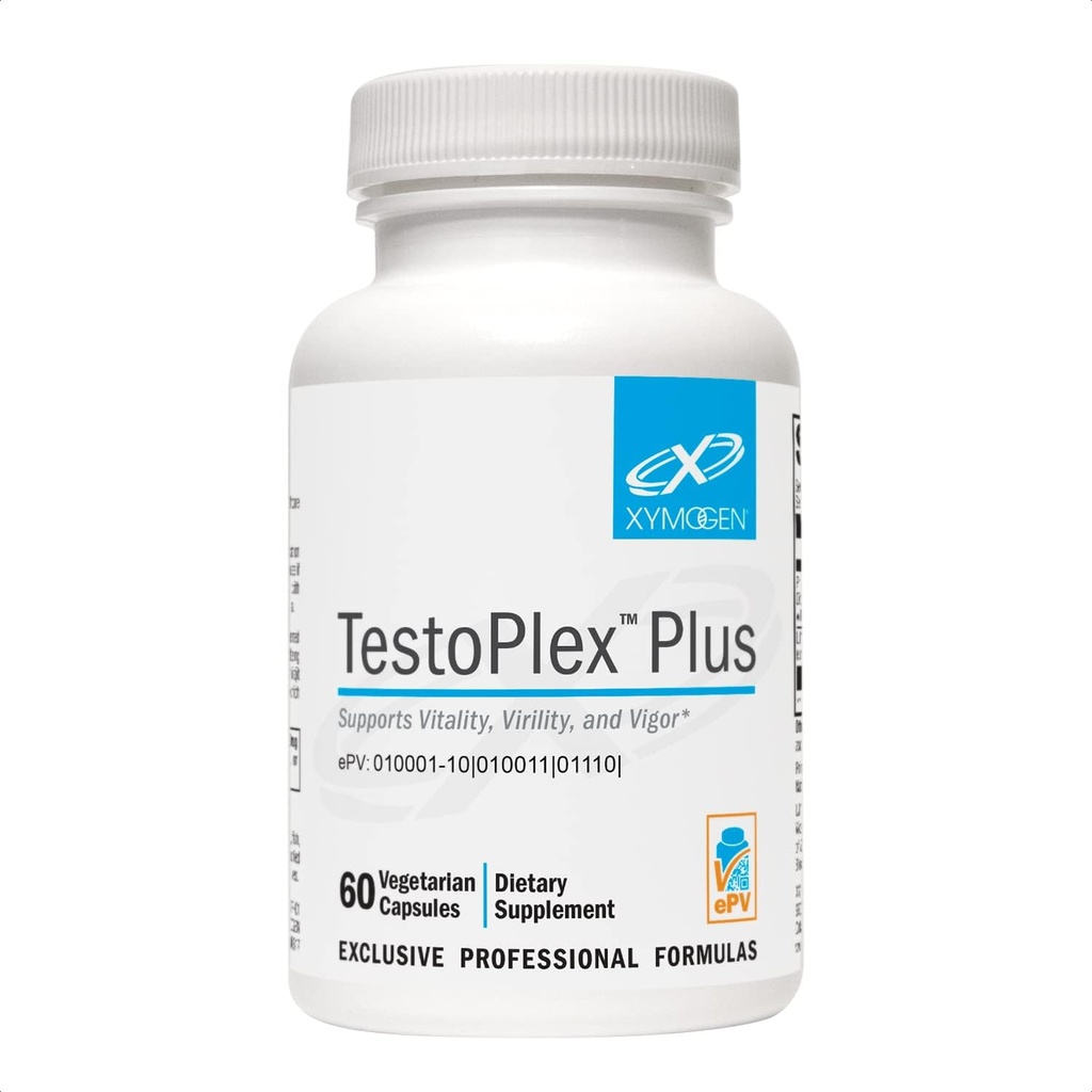 XYMOGEN TestoPlex Plus Testosteron Wsparcie dla mężczyzn i kobiet - Shilajit & Eurycoma Longifolia Suplementy - Pomoc Promowanie zdrowia Libido, Performance, Ogólna witalność i Cognition (60 Kapsułki)