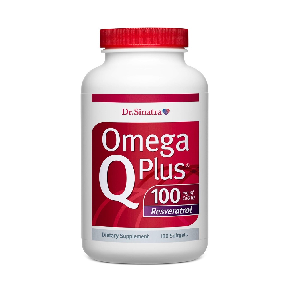 Dr Sinatra Omega Q Plus 100 Resveratrol - Suplement Omega-3 Pomaga Heart Health i zapewnia moc przeciwutleniacza z 100mg CoQ10 i Resveratrol (180 softgeli)