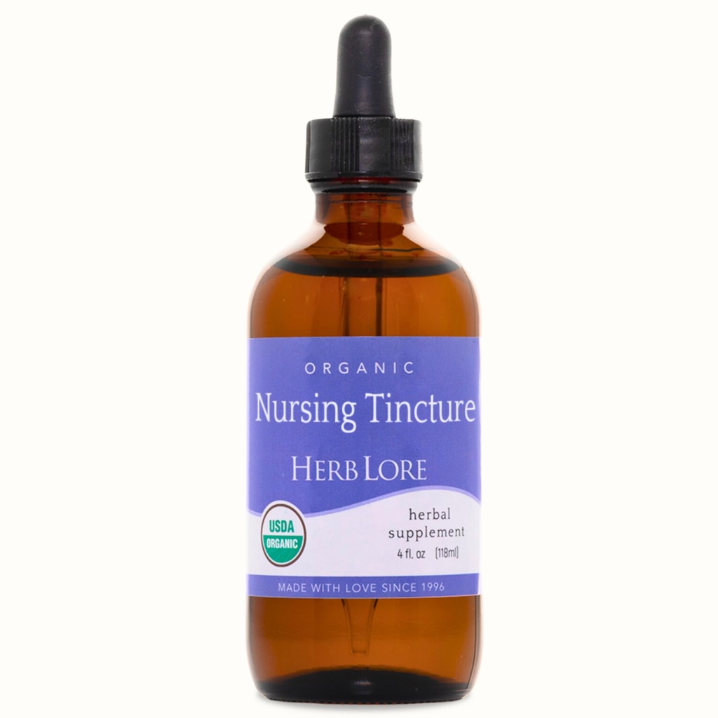 Herb Lore Organic Nursing Tincture - Płynne Lactation Support Drops do zwiększenia podaży mleka w piersi z Moringa i kopru - Kopru Wolny suplement do karmienia piersią (4 fl oz)
