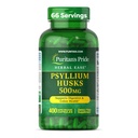 Puritan 's Pride Herbal Ease ® Psyllium Husks 500mg, Suplement diety dla Digestive, Colon i Heart Health Support, Daily Fiber kapsułki, 2 Month Supply, 400 Rapid Release kapsułki