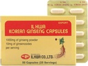 ILHWA Koreański Kapsułka Ginseng (500 mg * 50 Kapsułek, 25 Sług) - 250 mg 100% czystego koreańskiego proszku korzennego Panax. Ginsenozyd 10 mg na porcję.