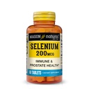 Mason Natural Selenium 200 µg - Suplement przeciwutleniający dla immunologicznego wsparcia i zdrowia prostaty, Ślad zasadniczy Mineral, 60 tabletek
